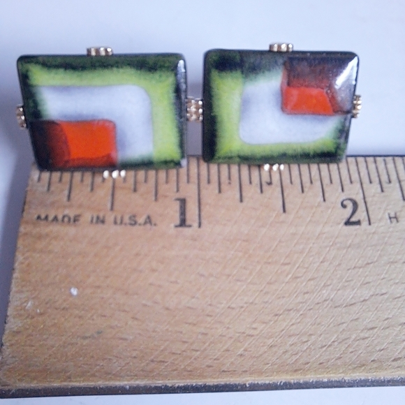Abstract Multicolor Cuff Links - Picture 5 of 6